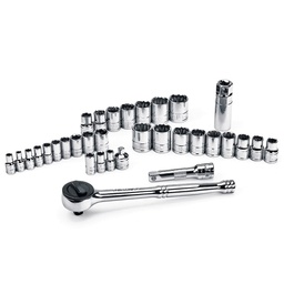 [1/4 & 3/8 DR 33PC SAE/MM SOCKET SET] 640071